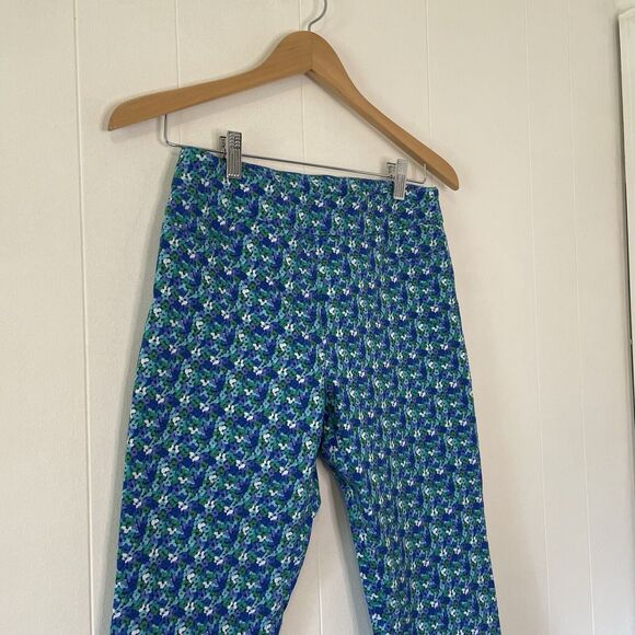 Soft Surroundings Petite Small Super Stretch Capri Pants Cropped Floral Blue - Picture 2 of 12